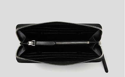 Karl Lagerfeld K Signature Portefeuille en cuir imprimé croco pour femme en noir