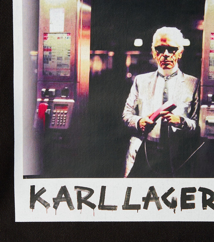 Karl Lagerfeld Bolsa de lona grande ikonik para mujer en negro