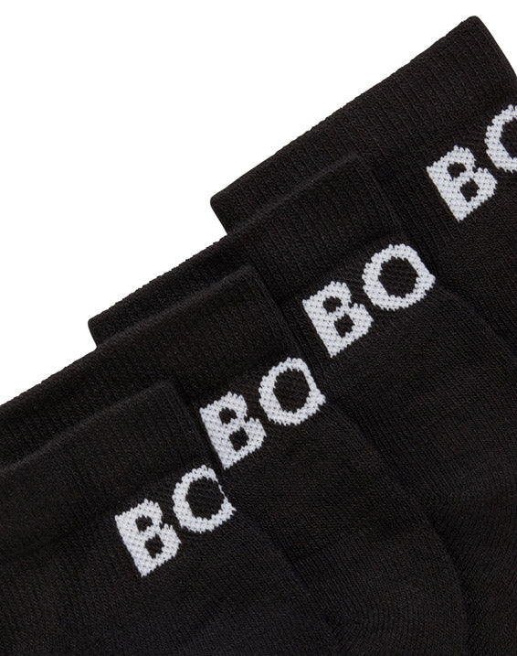 Boss Dos pares de calcetines de algodón hasta el tobillo para hombre en negro