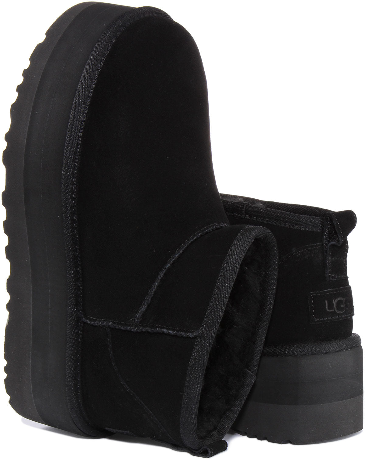 Ugg Australia Classic Ultra Mini In Black For Women | Fur