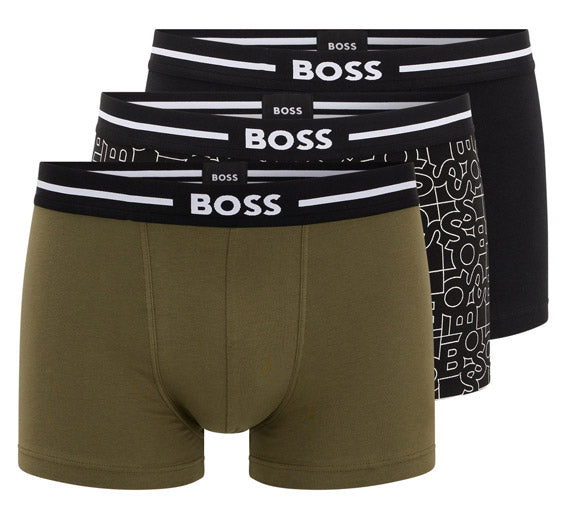 Boss 3 Pair Trunks Bold In Black For Men