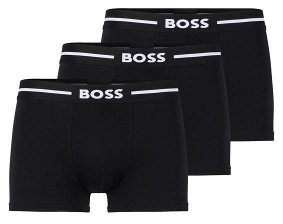 Boss Trunk 3P Bold Pack de 3 bóxers de algodón para hombre en negro