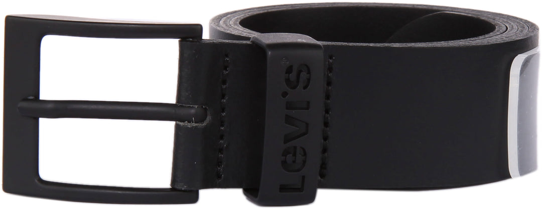 Levi's Ashland Metal Cinturón de piel para hombre en negro