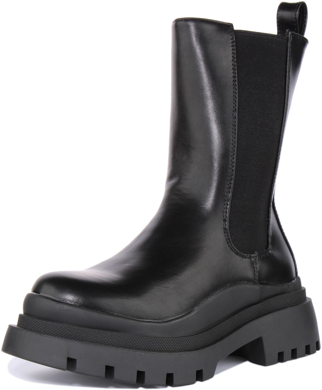 Womens Chunky Sole Chelsea Boot In Black
