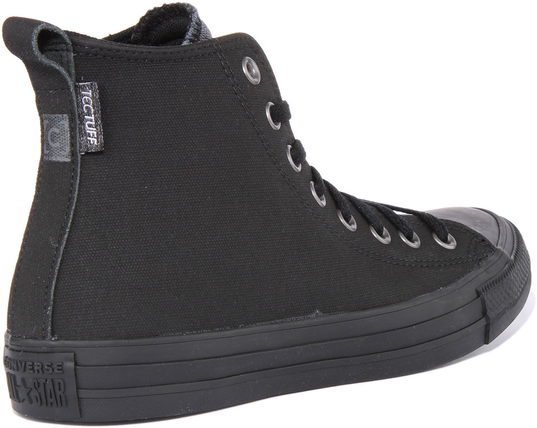 Converse Chuck Taylor All Star Hi Scarpe da ginnastica allacciate resistenti all'acqua da in nero