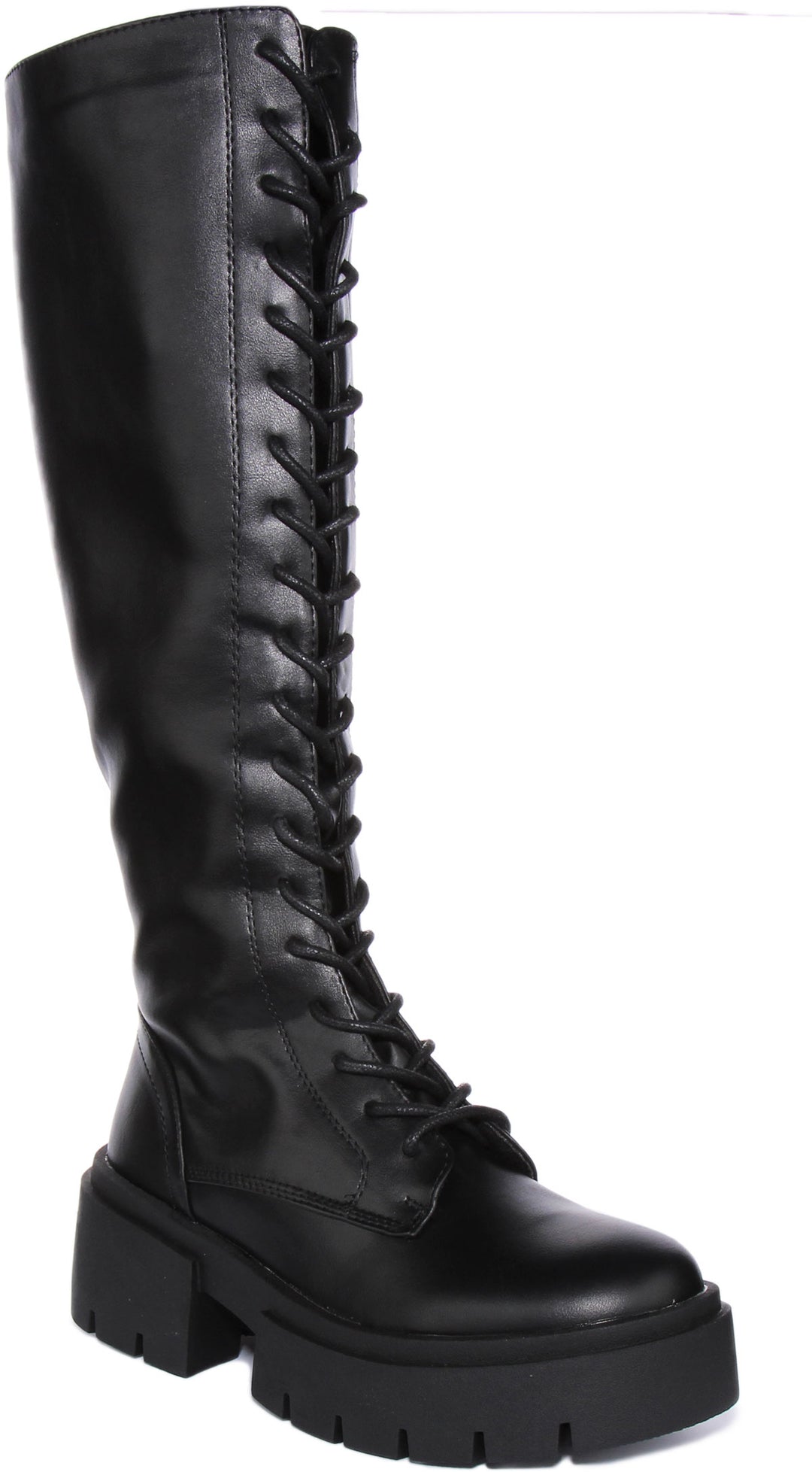 City Shoes WFBRAZIL102 Botín con cordones sintético de ajuste ancho para mujer en negro