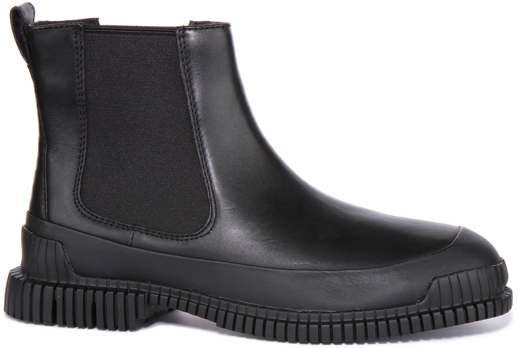 Camper Pix In Black Men Premium Leather Chelsea Boot Rubber