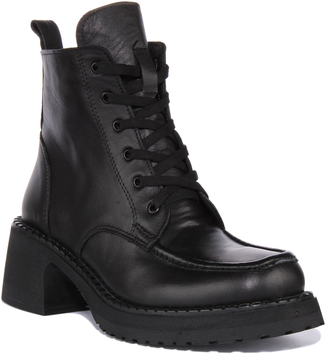 Stıefel Damen Zara Flache Lederstiefelette Mit Profilsohle Zara