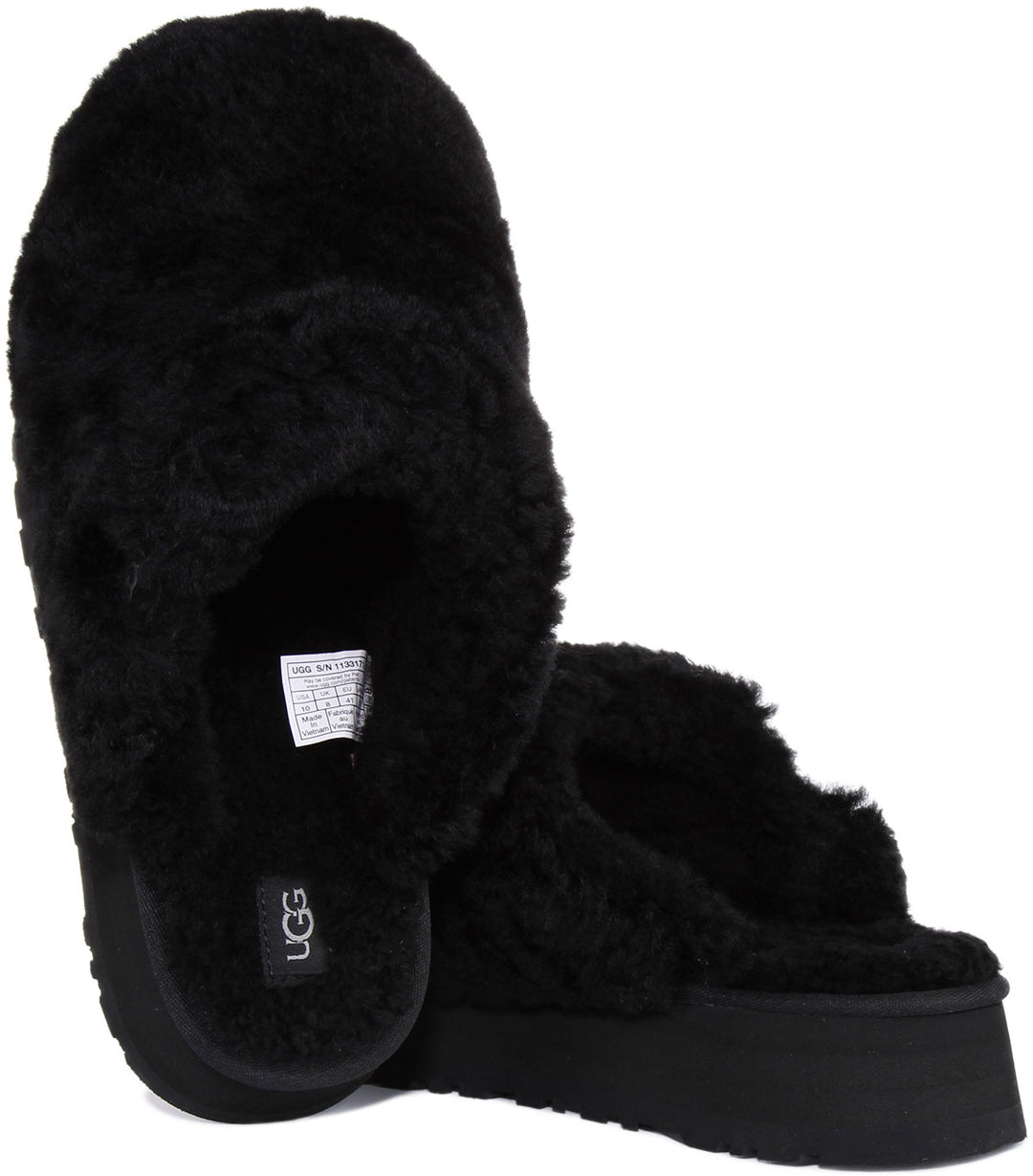 Ugg Maxi Curly Zapatillas de plataforma de piel de oveja para mujer en negro