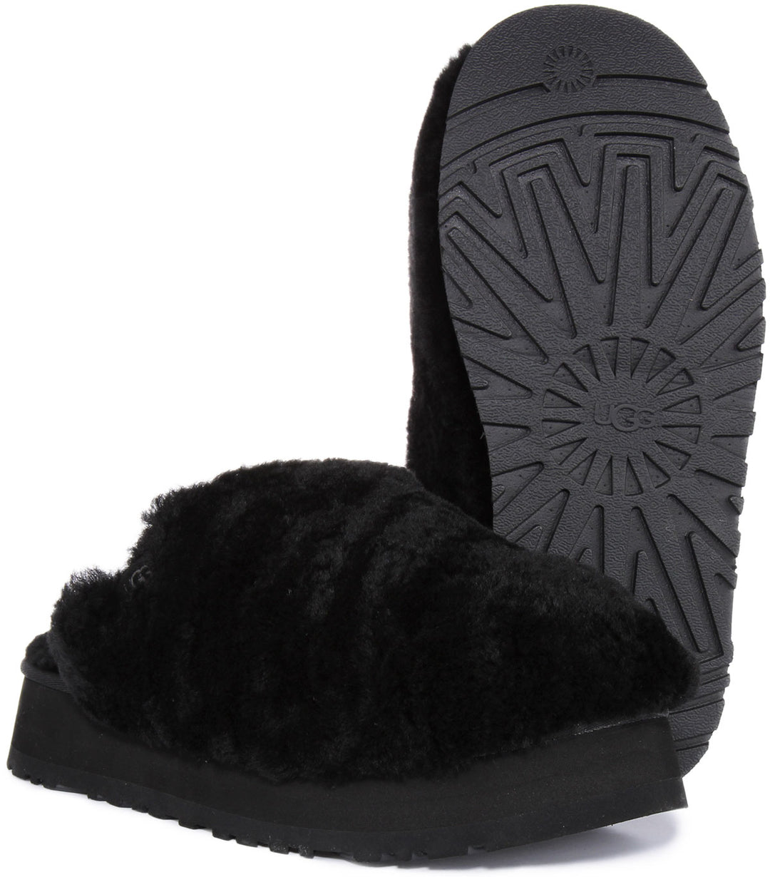 Ugg Maxi Curly Zapatillas de plataforma de piel de oveja para mujer en negro