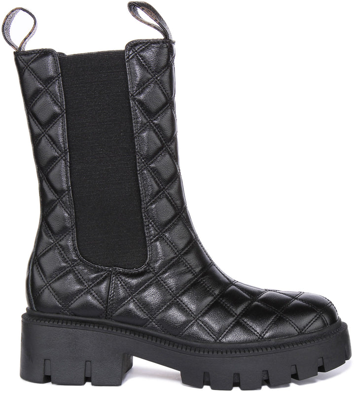 Guess Serlen Quilted Boot In Black For Women