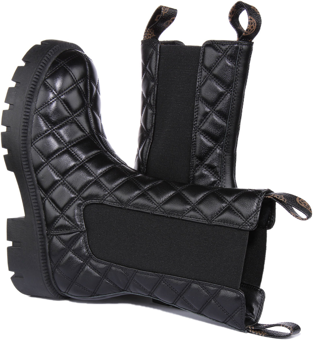 Guess Serlen Quilted Boot In Black For Women