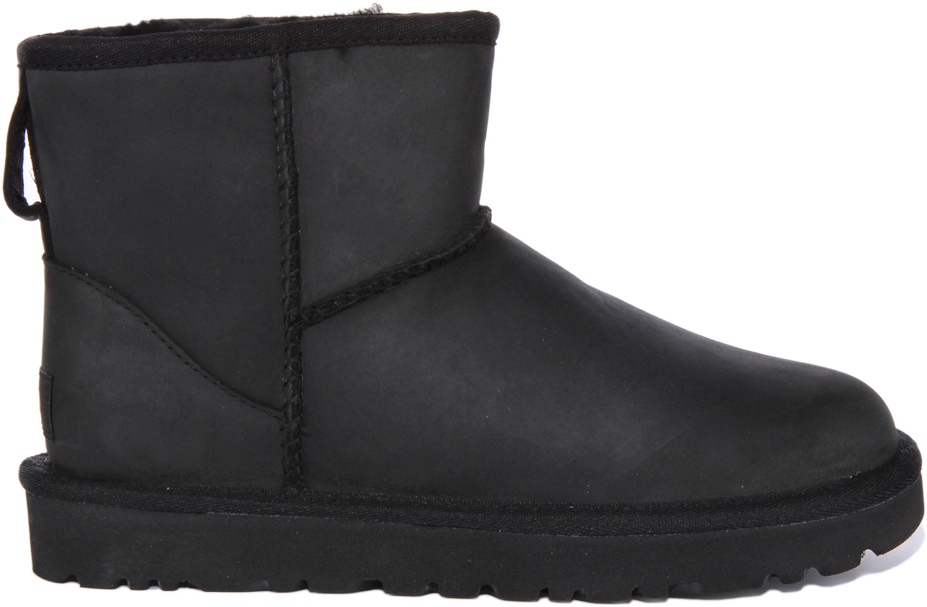 Black leather classic ugg boots best sale