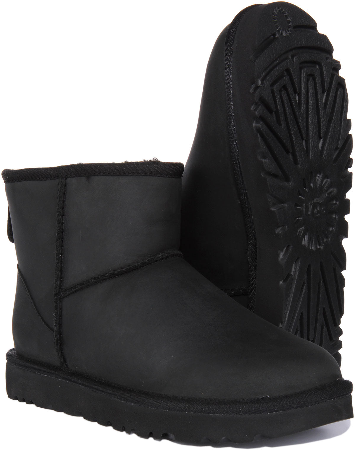 Ugg en cuir noir hot sale