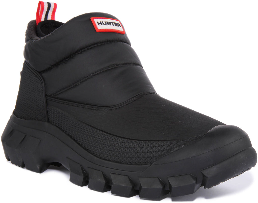 Hunter Intrepid In Black For Men | Warm Good Grip Ankle Snow Boots