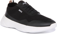 Boss Dean Runner THLG In Black Gold Men | Lace Up Mesh Trainers – 4feetshoes