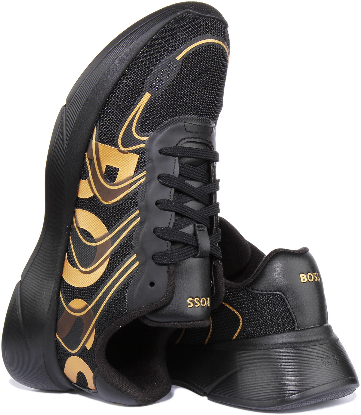 Boss Dean Runner Thlg In Black Gold For Men