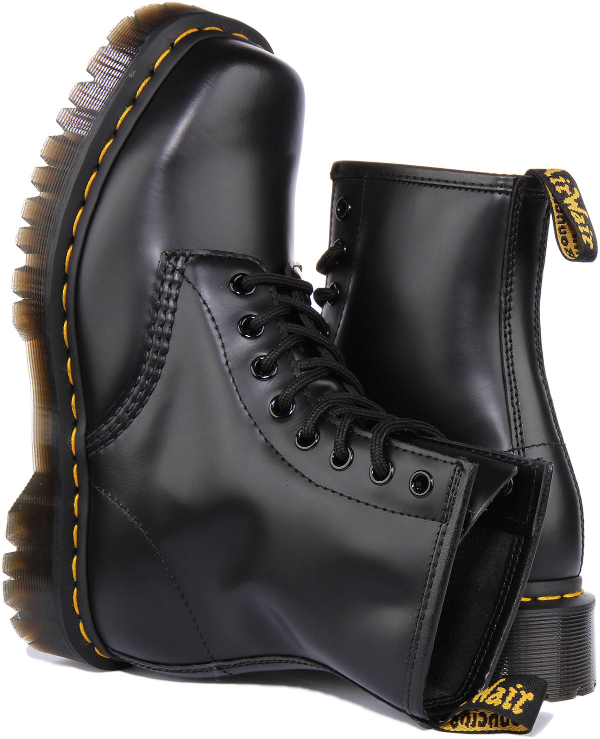 Dr Martens 1460 Bex In Black Squared Toe Leather Lace Up Boots