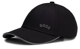Boss Cap Bold Chapeau en coton incurvé poure en noir