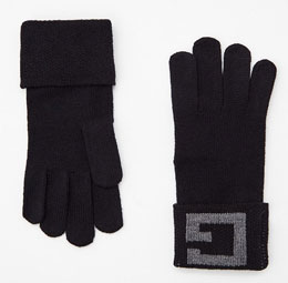 Guess Mens Woolen Gloves In Black