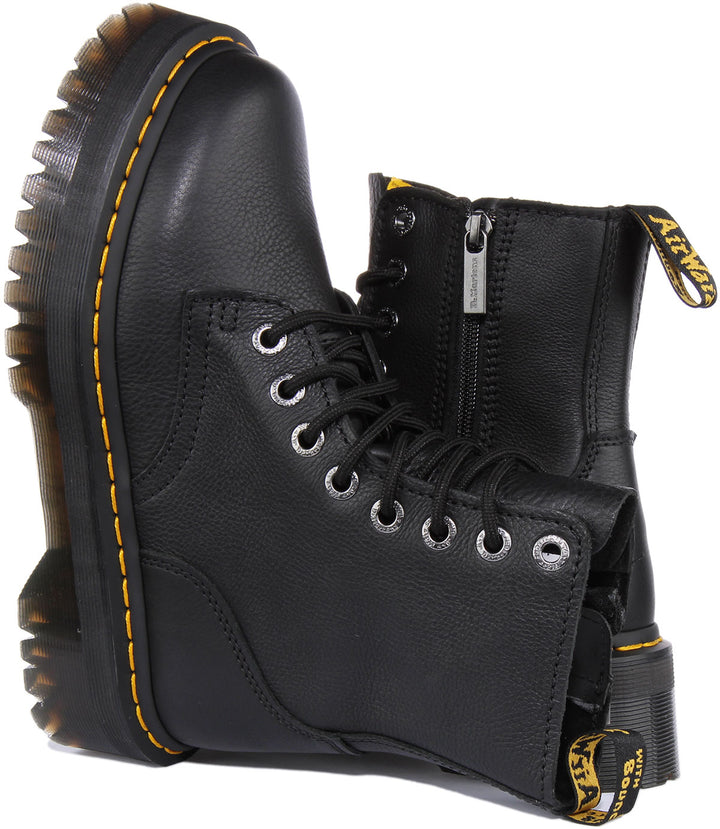 Dr Martens Jadon III Pisa Stivale allacciato in pelle con piattaforma da in nero