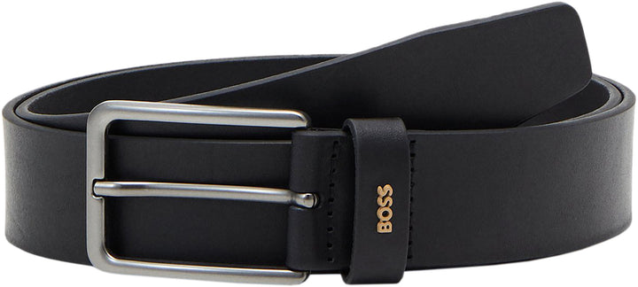 Boss Calis Logo Ceinture en cuir pour hommes en noir