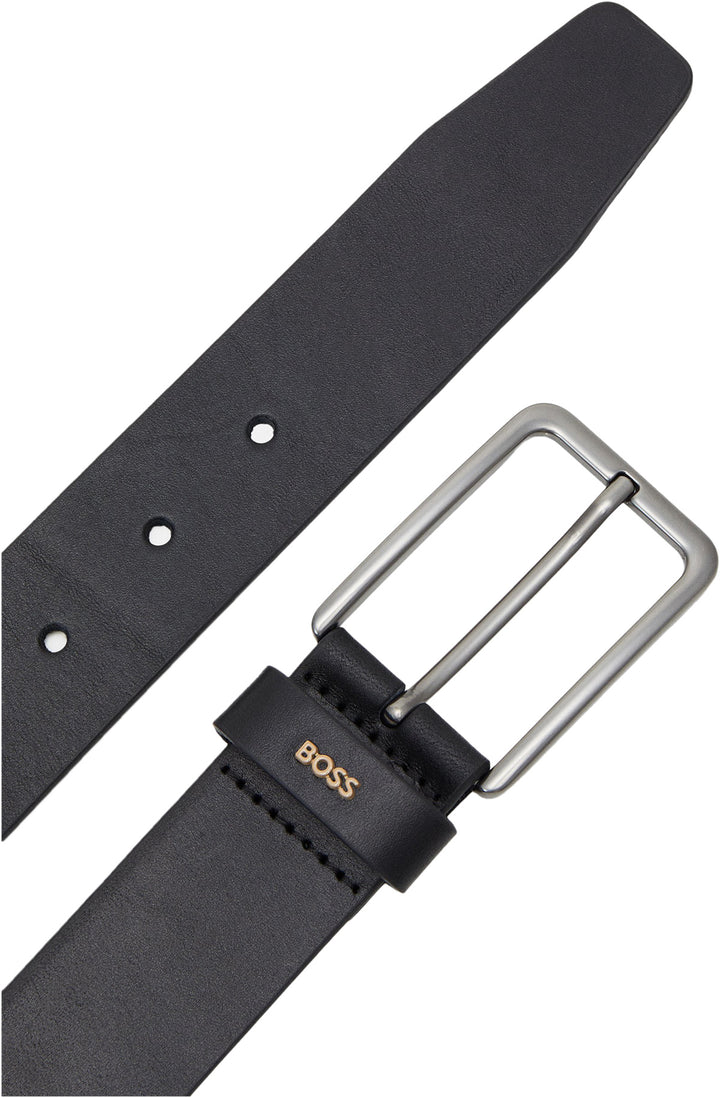 Boss Calis Logo Ceinture en cuir pour hommes en noir