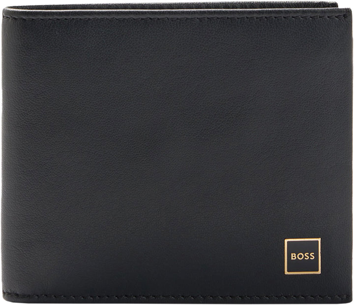 Boss Holiday GLB 8 CC Cartera elegante de piel para hombre en negro