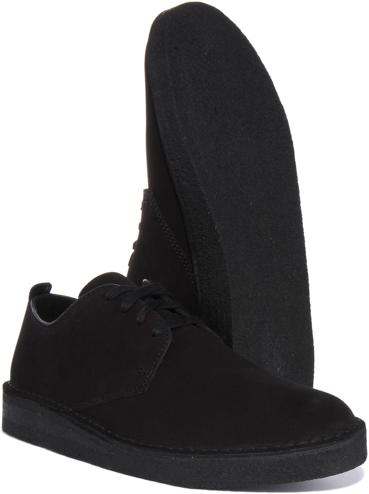 Clarks Originals Coal London Zapatos con cordones de ante para hombre en negro