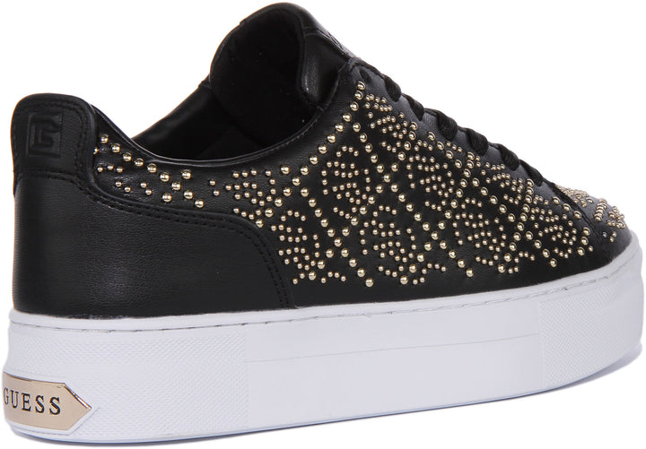 Guess Giaa In Black Gold Trainer For Women
