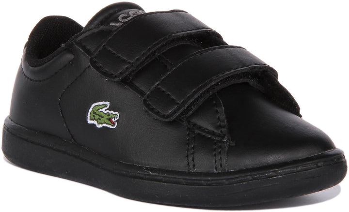 Lacoste Carnaby Evo BL 21 1 SUI Baskets synthétiques à deux lanières pour bébé en noir