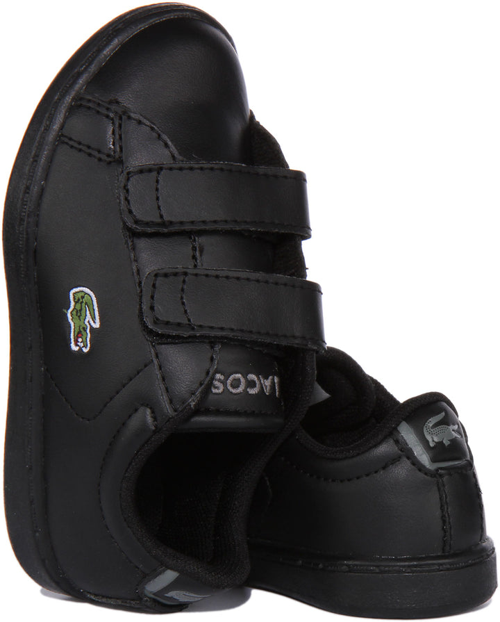 Lacoste Carnaby Evo BL 21 1 SUI Baskets synthétiques à deux lanières pour bébé en noir