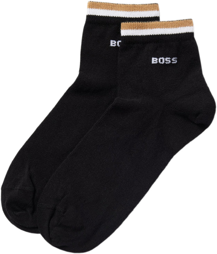 Boss 2P SH Stripe CC Calcetines de algodón para hombre en negro