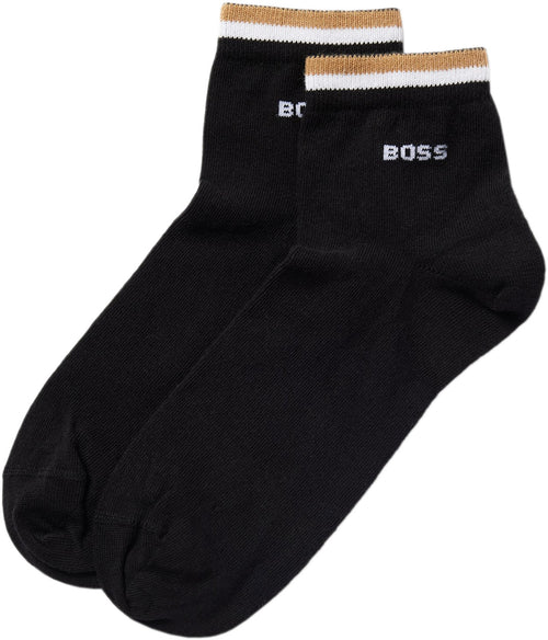 Boss 2P SH Stripe CC Chaussettes en coton pour hommes en noir