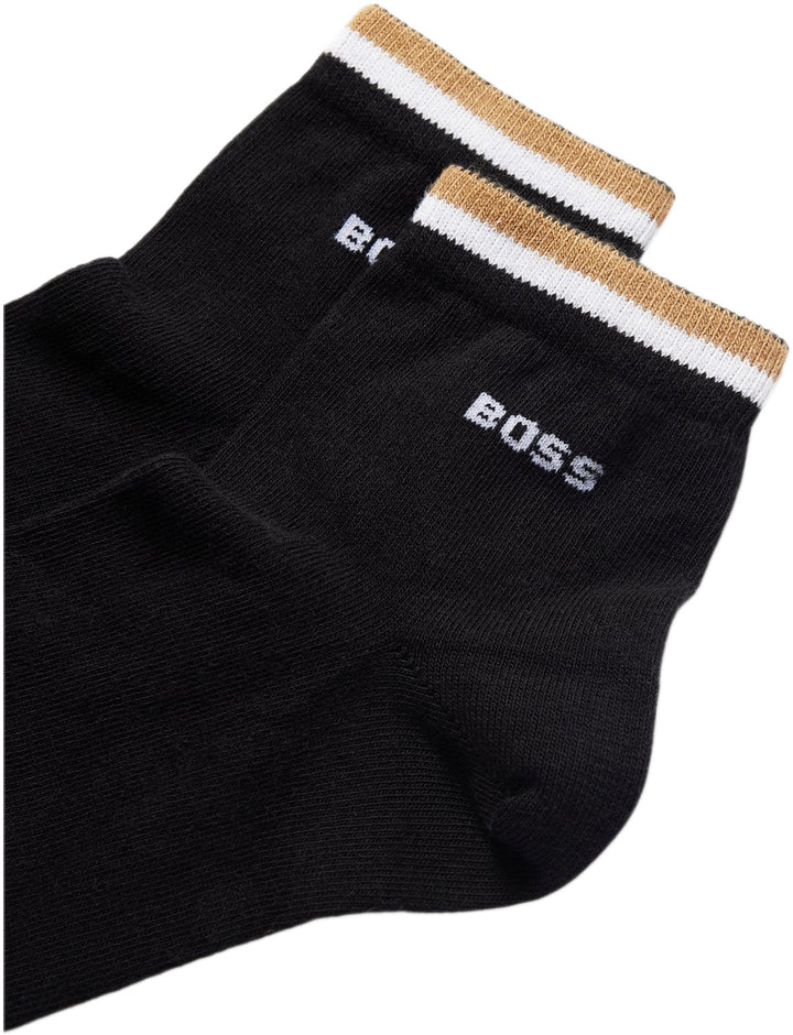 Boss 2P SH Stripe CC Calcetines de algodón para hombre en negro