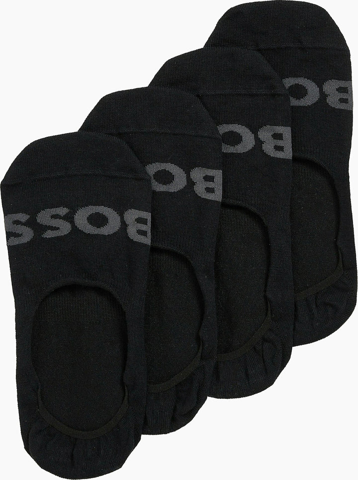 Boss SL Uni Logo 2 paires de chaussettes en coton pour hommes en noir