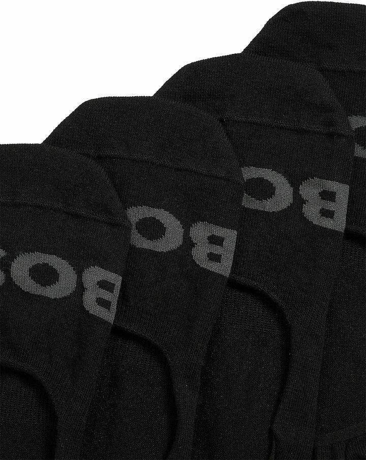 Boss SL Uni Logo 2 paires de chaussettes en coton pour hommes en noir