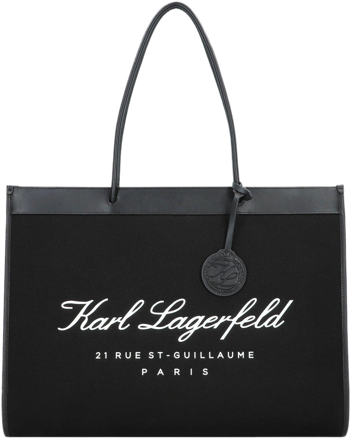 Karl Lagerfeld Hotel EW Frauen Baumwolle Tote Tasche Schwarz