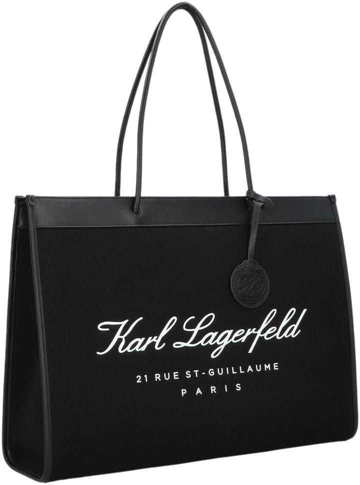 Karl Lagerfeld Hotel EW Frauen Baumwolle Tote Tasche Schwarz