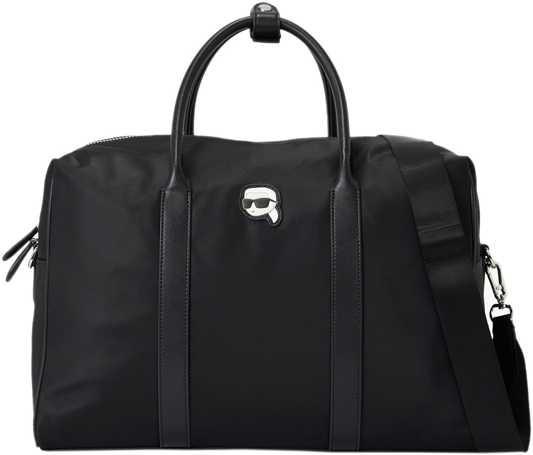Karl Lagerfeld K Iconic Nylon Weekender In Black For Women