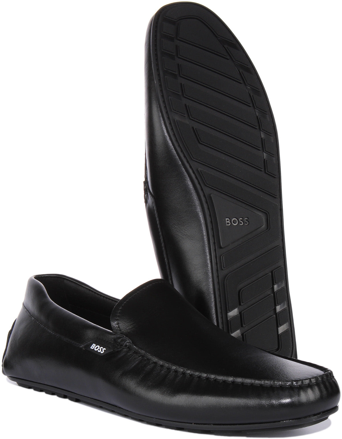 Hugo boss online black loafers