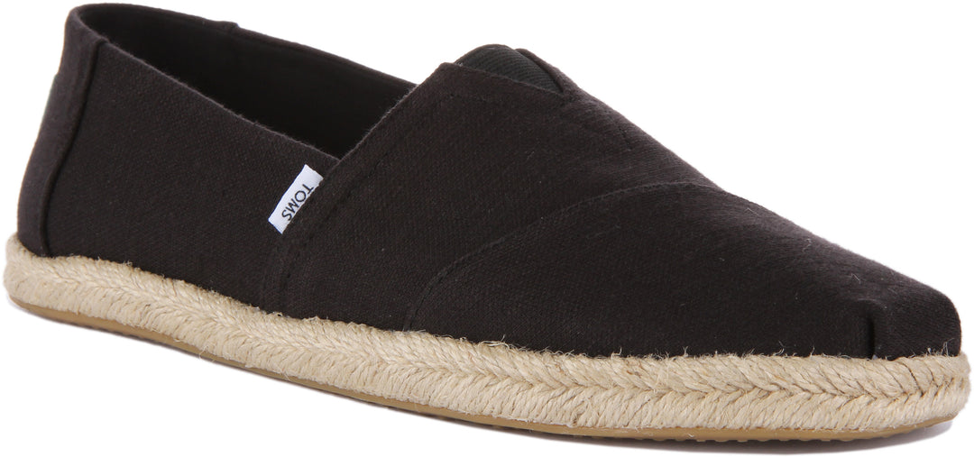 Toms Alpargata Rope In Black For Men Elasticated Gore