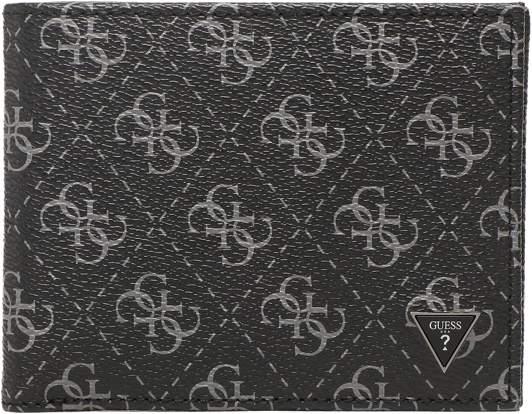 Guess Vezzola Billfold Leather Wallet In Black For Men
