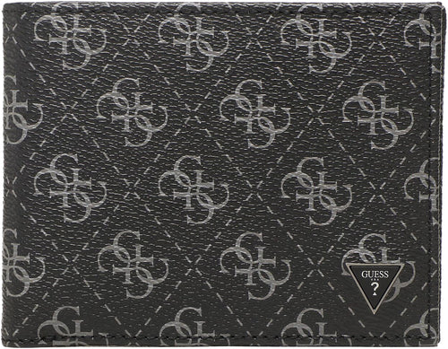 Guess Vezzola Billfold Leather Wallet In Black For Men