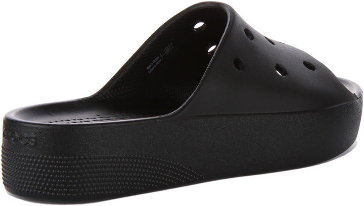 Crocs Class Flatform Slider In Black For Women