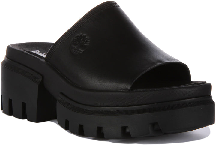Timberland Everleigh Platform Sandals In Black For Women