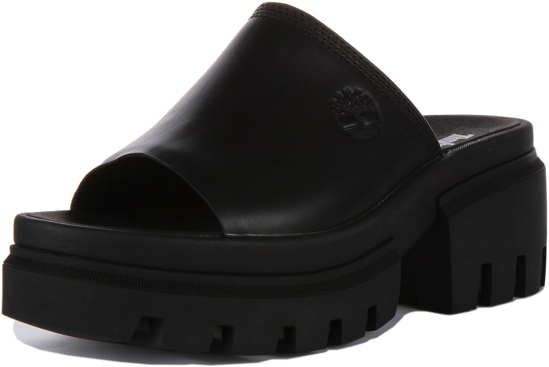 Timberland Everleigh Sandale en cuir pour femme en noir