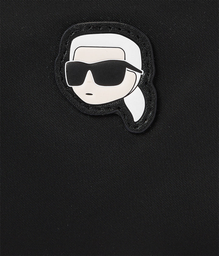 Karl Lagerfeld K Ikonik 2.0 Petit portefeuille en nylon pour femmes en noir