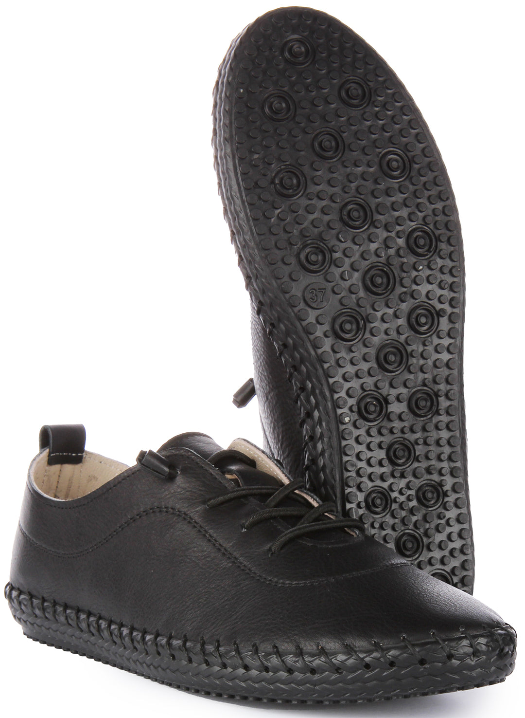 JUSTINREESS Lexi Chaussures de travail en cuir pour femmes en noir