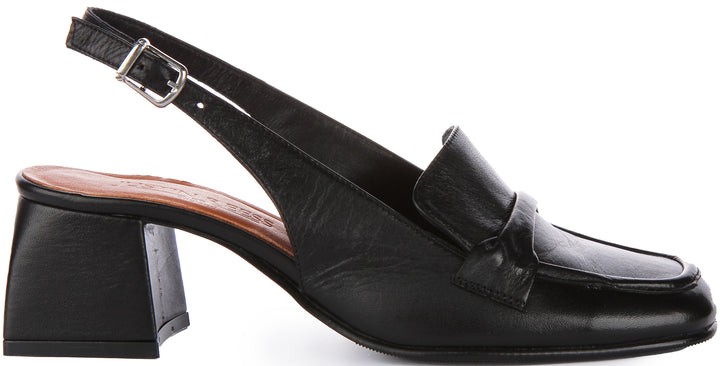 Justinreess England Elliana Open Back Shoes In Black For Women